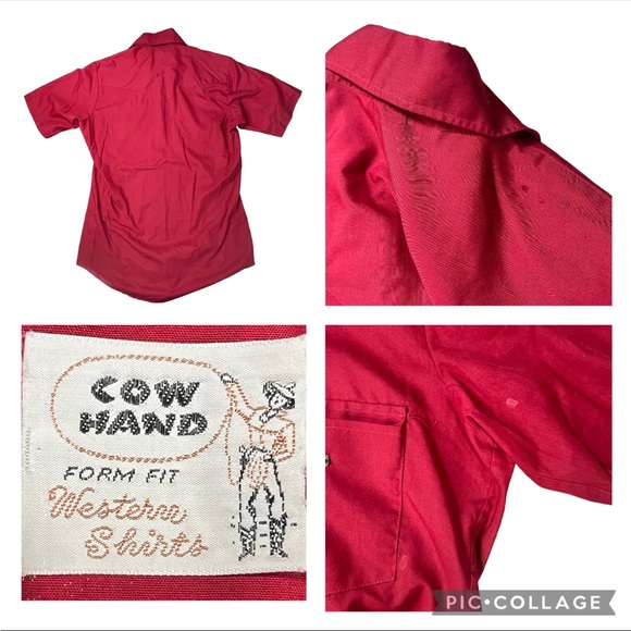 Vintage men’s button down western short sleeve 5 shirt bundle / crafting fabric - Picture 13 of 16